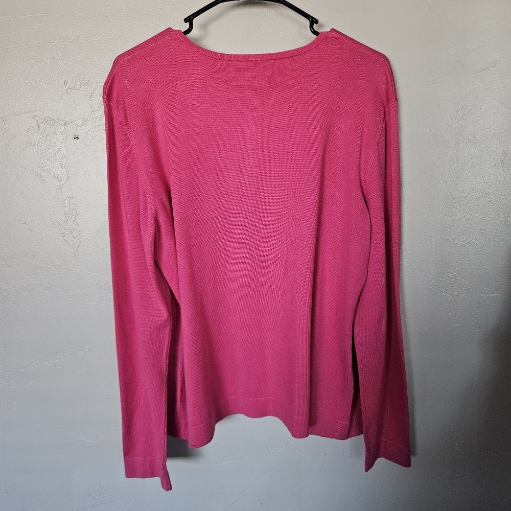 LAUREN Ralph Lauren Vintage Women's XL Pink Cardigan Button Up Silk Blend - Picture 6 of 6